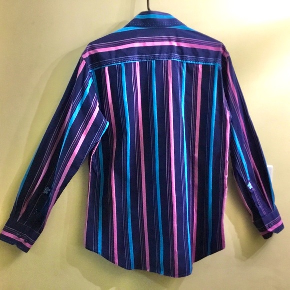 Bugatchi 100% cotton striped long sleeve shirt - Picture 2 of 9